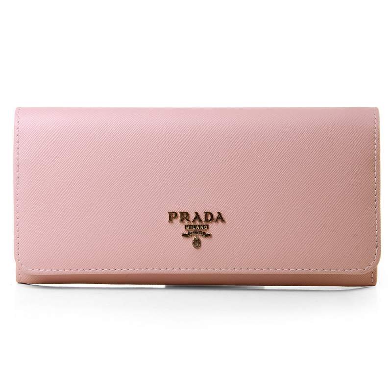 Knockoff Prada Real Leather Wallet 1137 light pink